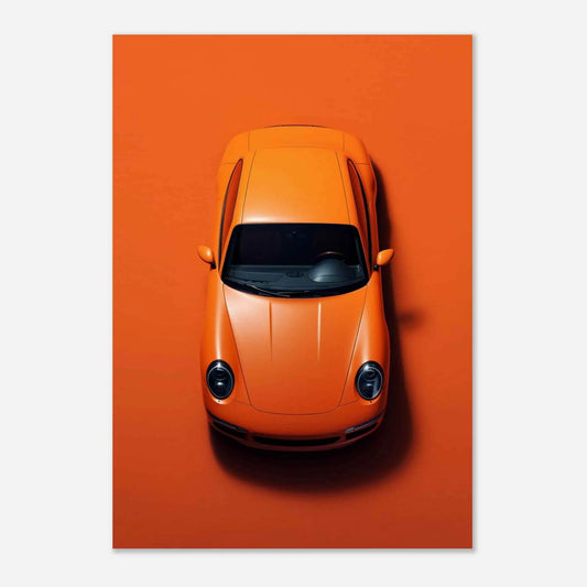 Orange Sports Car Poster
