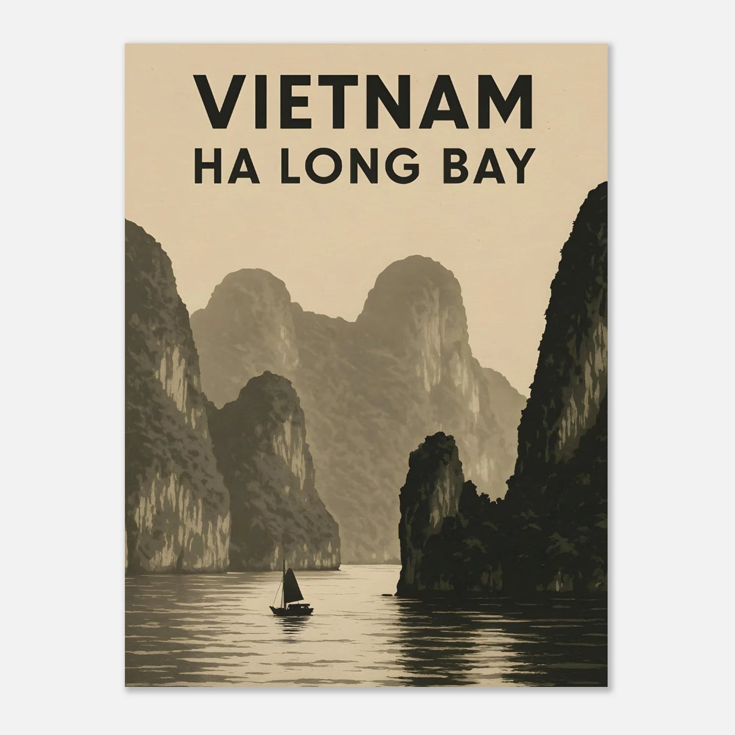 Vietnam Ha Long Bay Poster – Vintage Travel Wall Art - Canvasero
