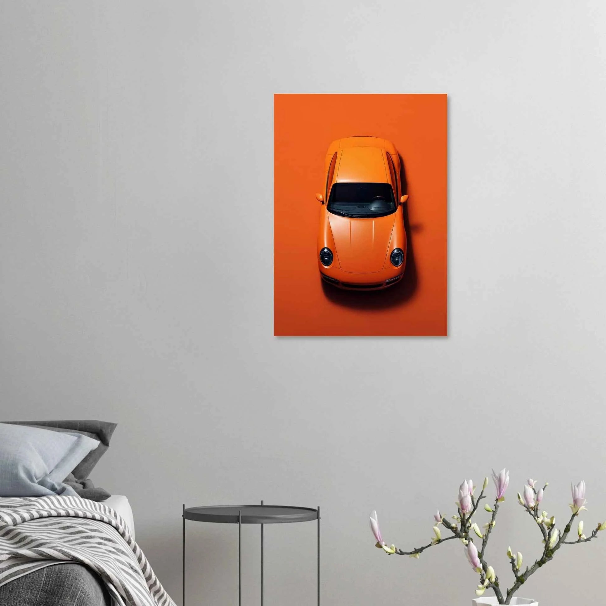 Orange Sports Car Poster