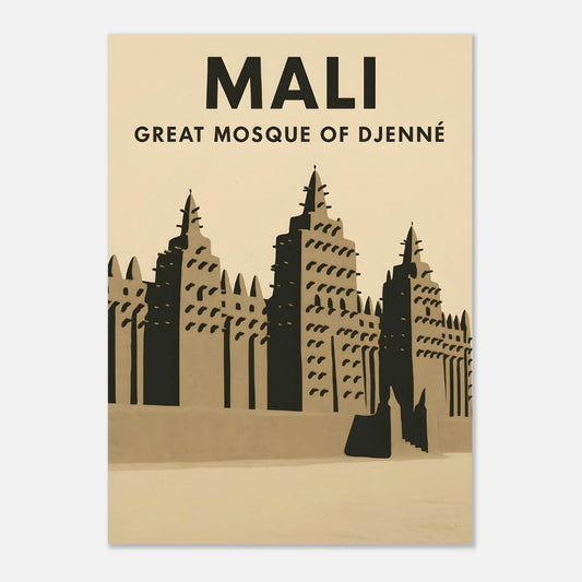 Mali Great Mosque Poster – Earthy Tones Art Print - Canvasero