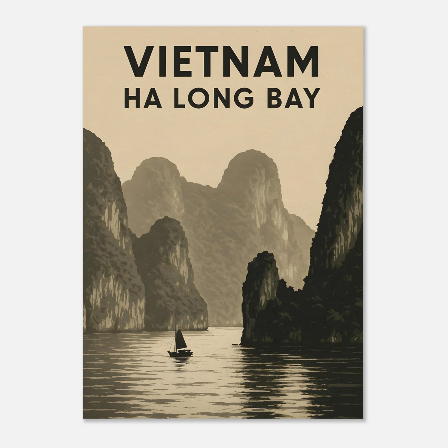 Vietnam Ha Long Bay Poster – Vintage Travel Wall Art - Canvasero