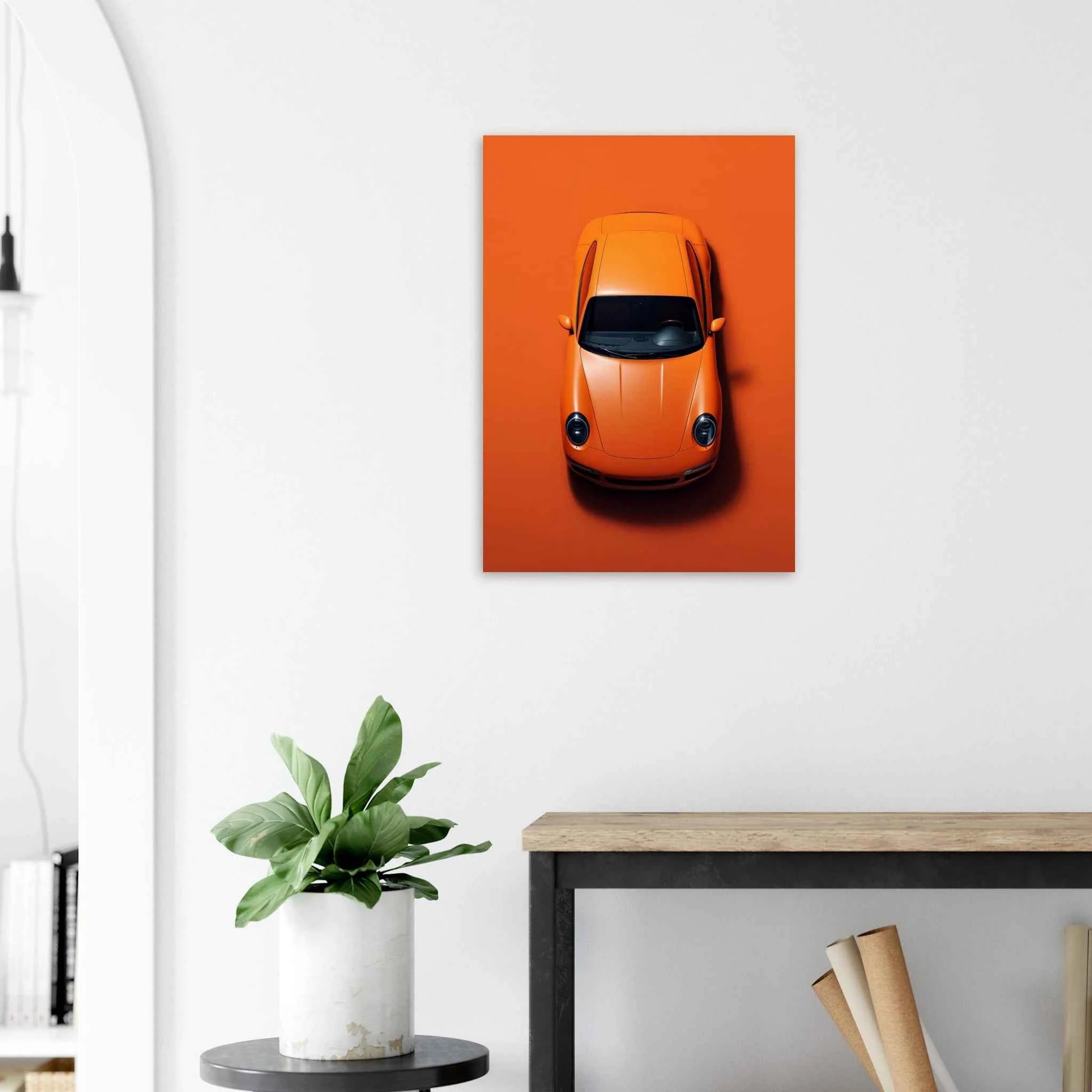 Orange Sports Car Poster