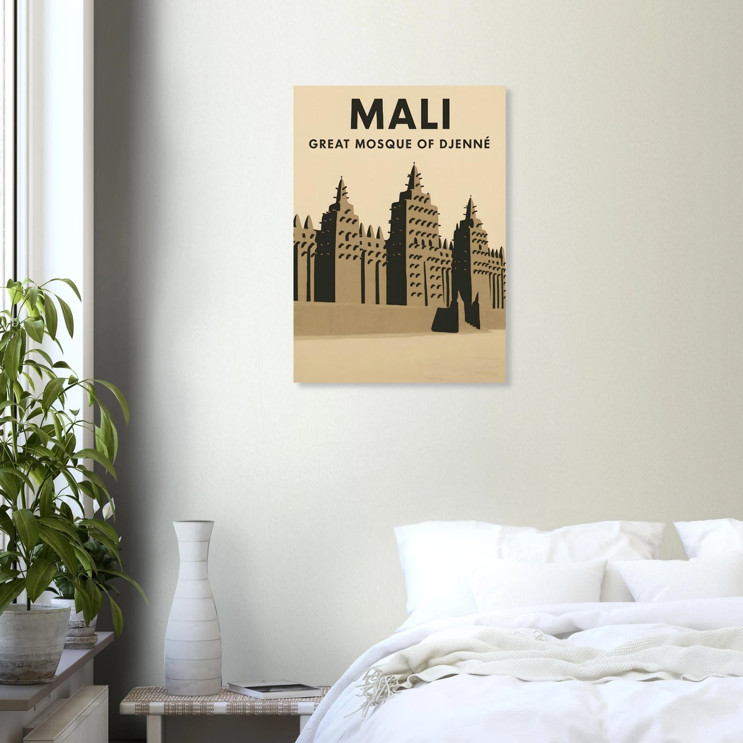 Mali Great Mosque Poster – Earthy Tones Art Print - Canvasero
