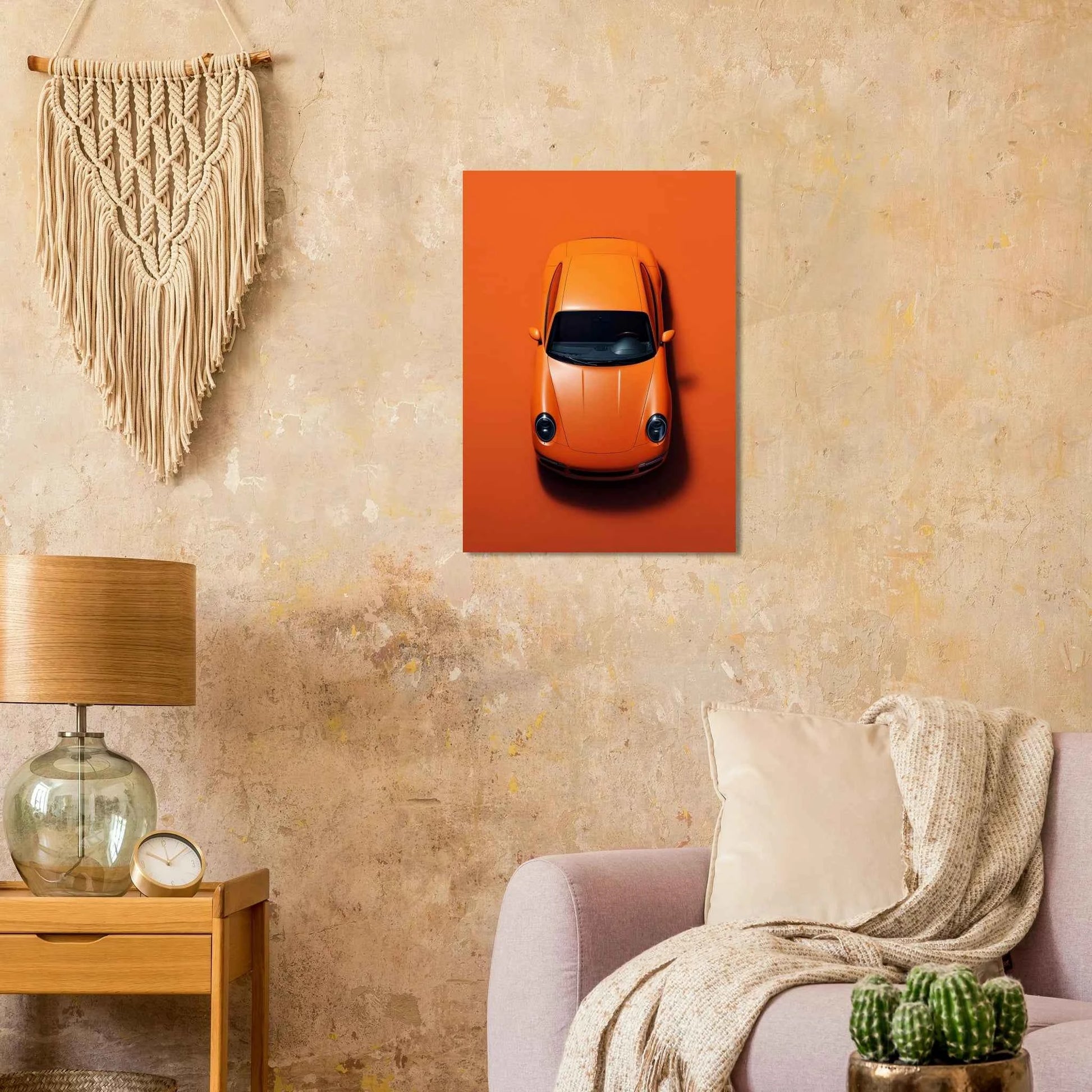 Orange Sports Car Poster