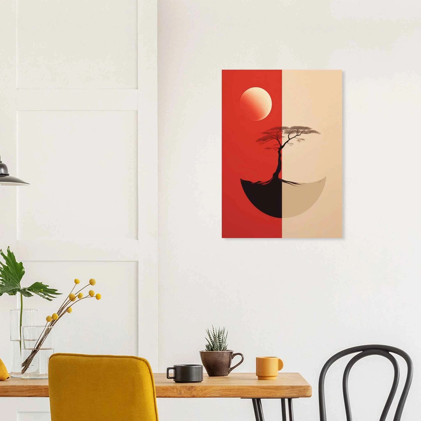 Zen Moon & Tree Minimalist Art Print