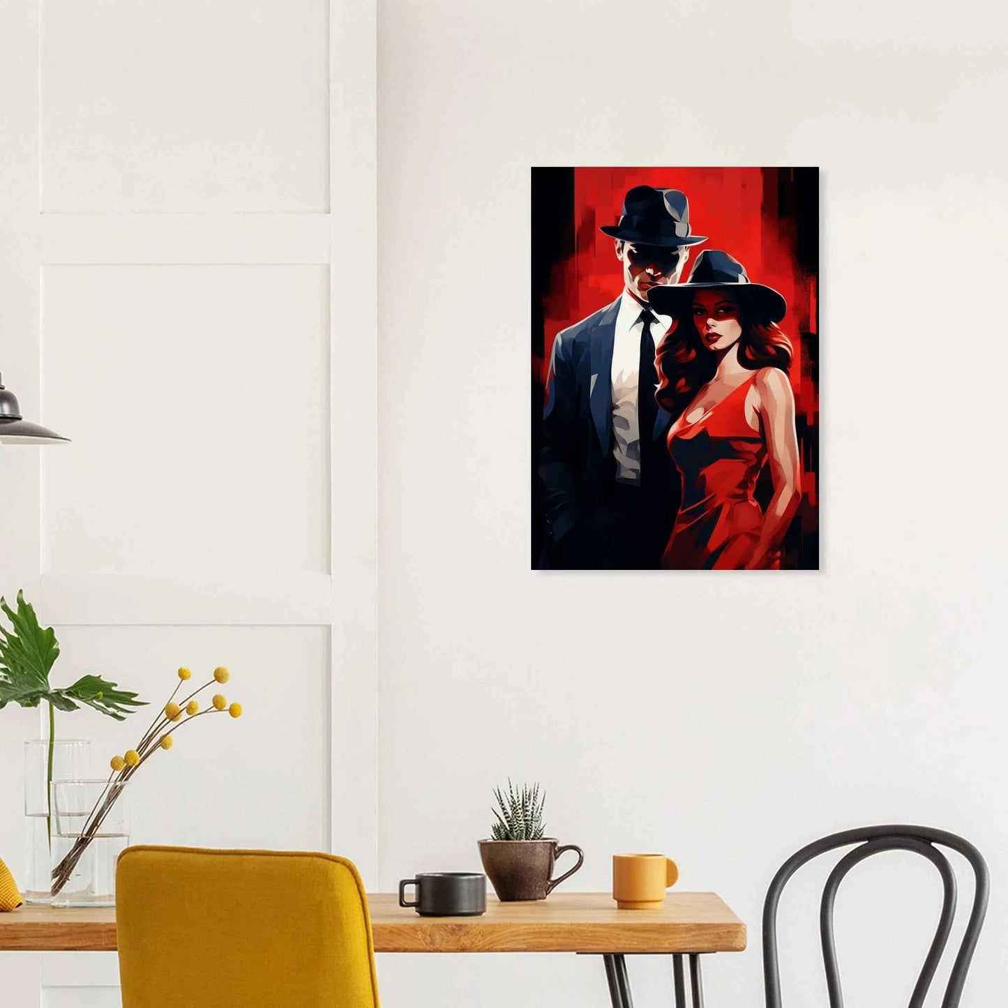 Dramatic Red & Black Duo Art Print