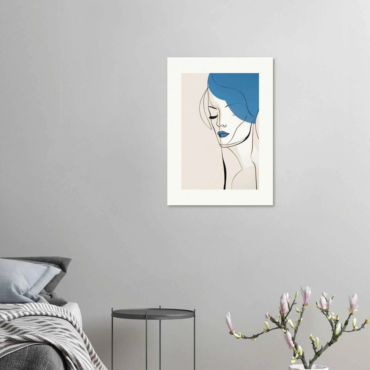 Blue Mood Abstract Portrait Print