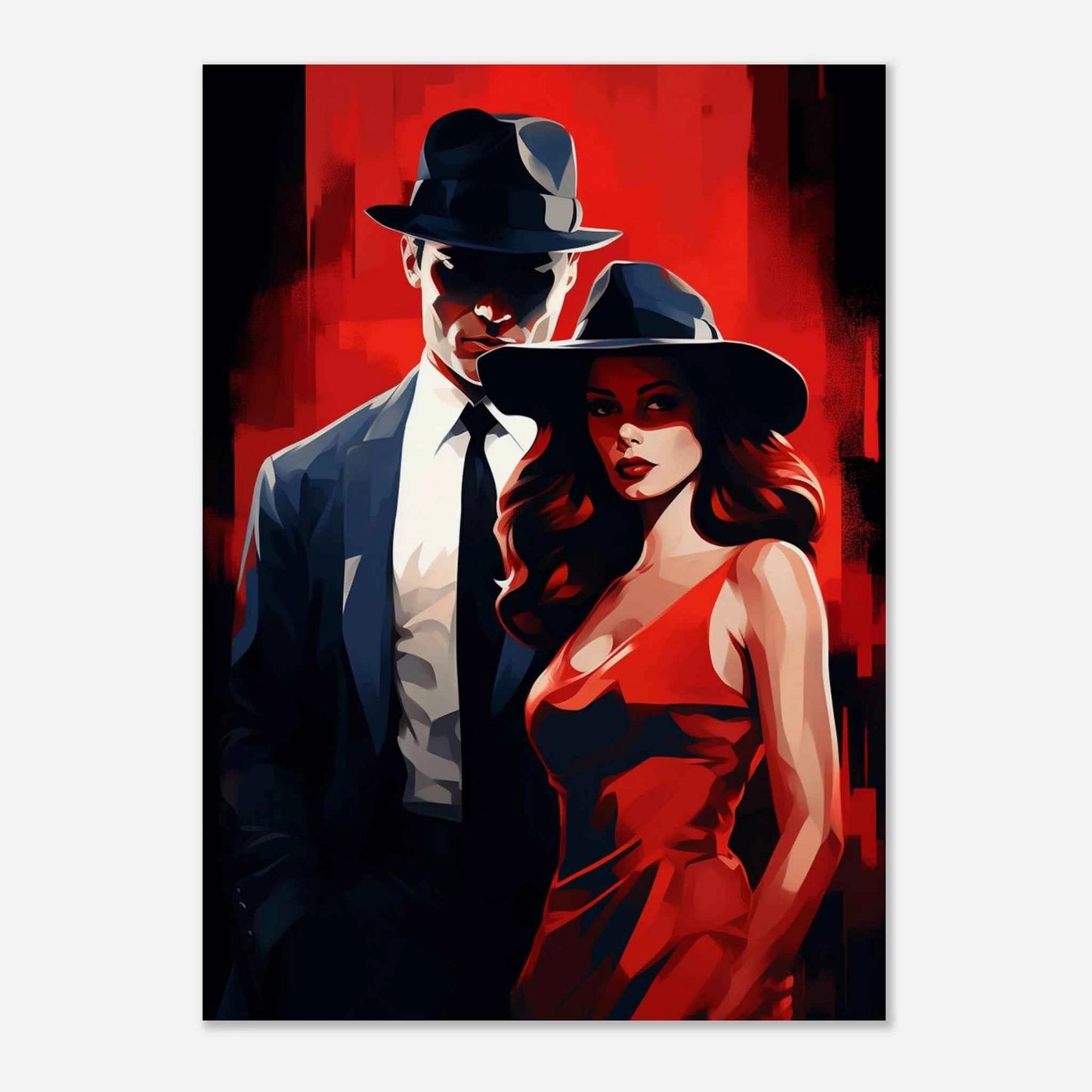 Dramatic Red & Black Duo Art Print