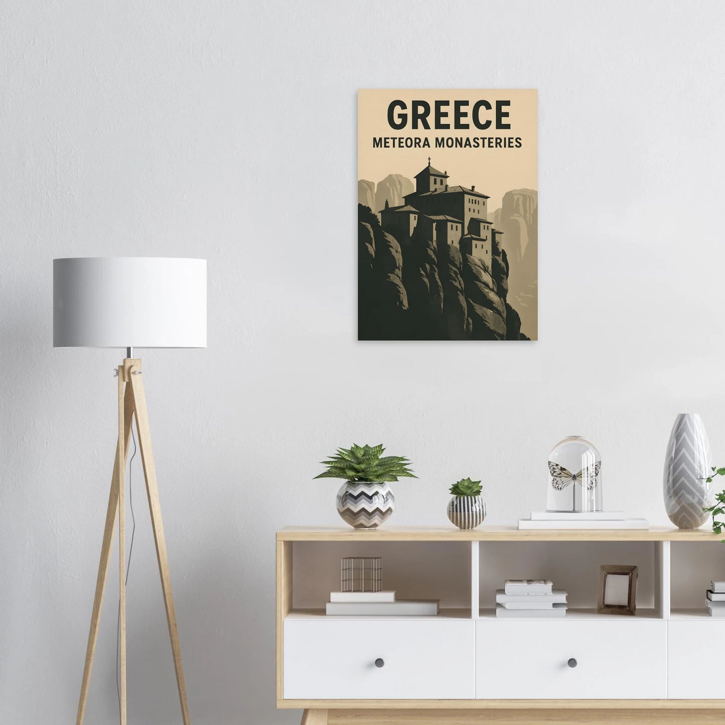 Meteora Monasteries Poster – Vintage Greece Travel Art Print - Canvasero