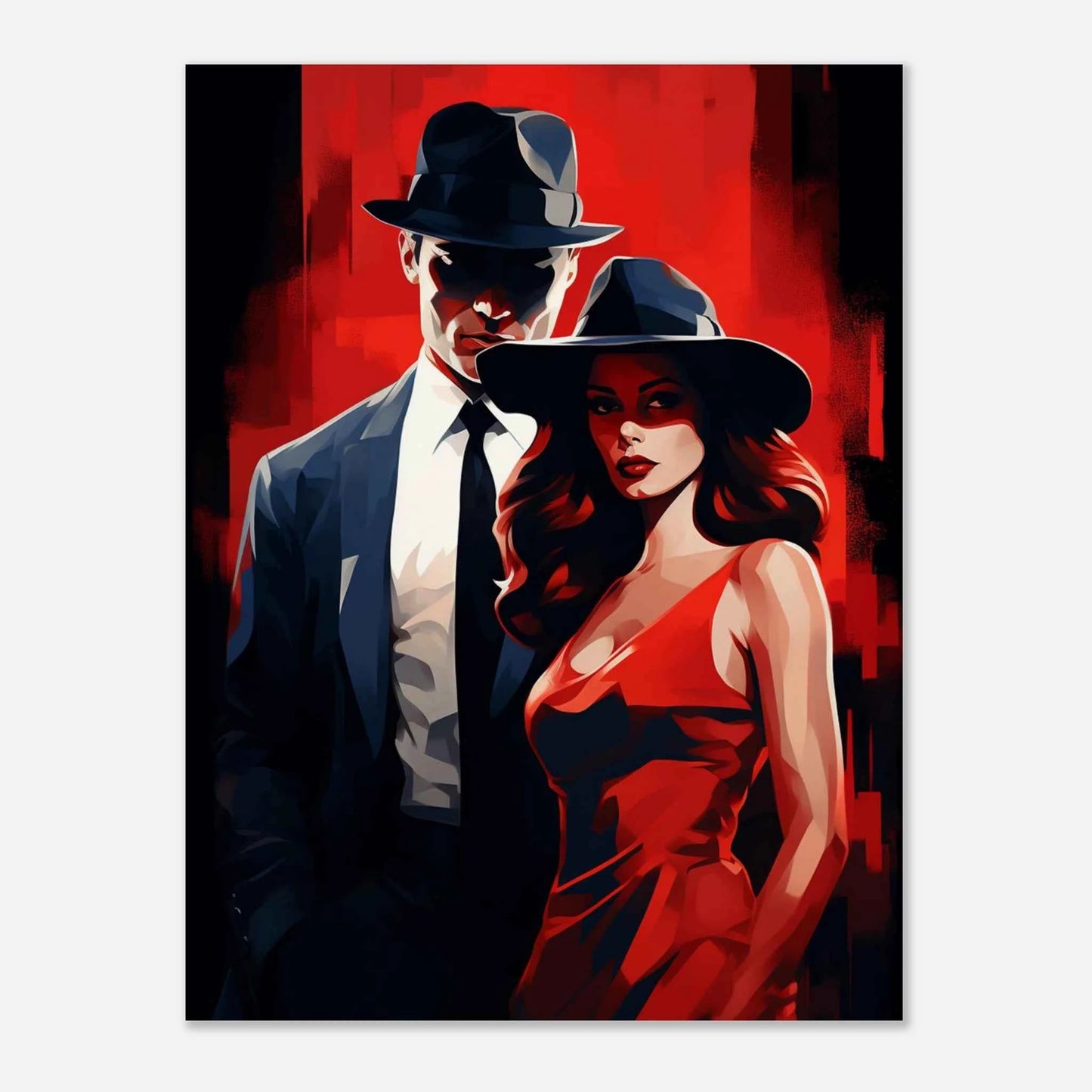 Dramatic Red & Black Duo Art Print
