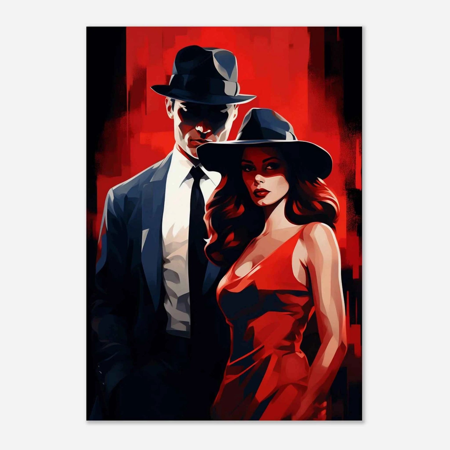 Dramatic Red & Black Duo Art Print