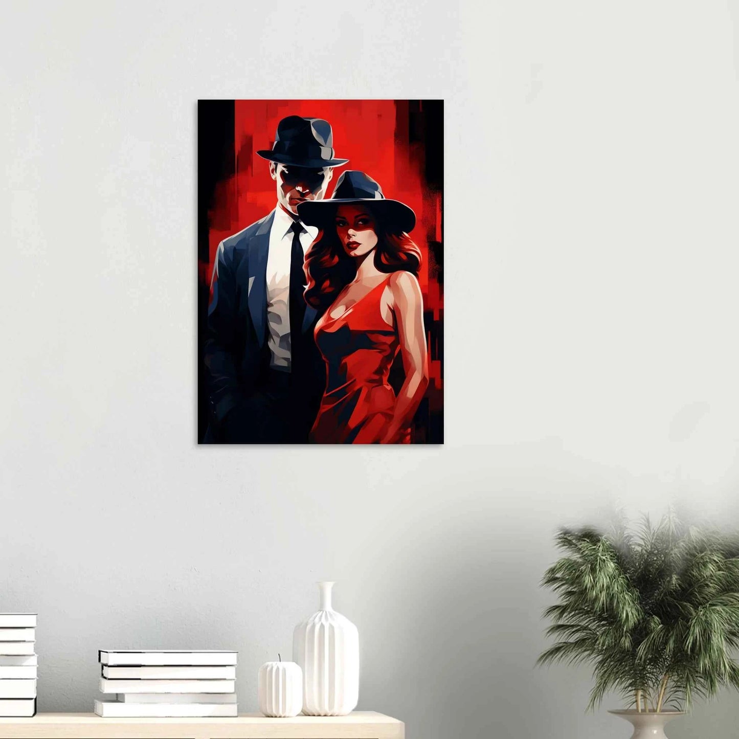 Dramatic Red & Black Duo Art Print