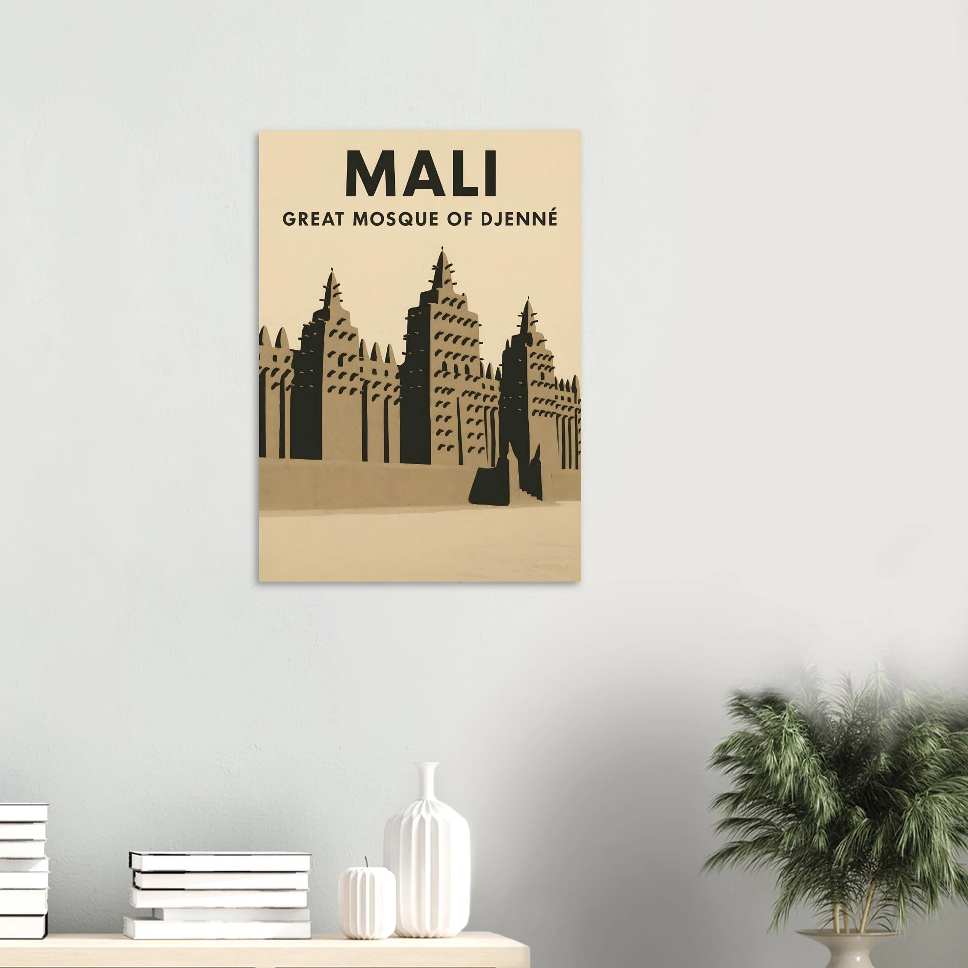 Mali Great Mosque Poster – Earthy Tones Art Print - Canvasero