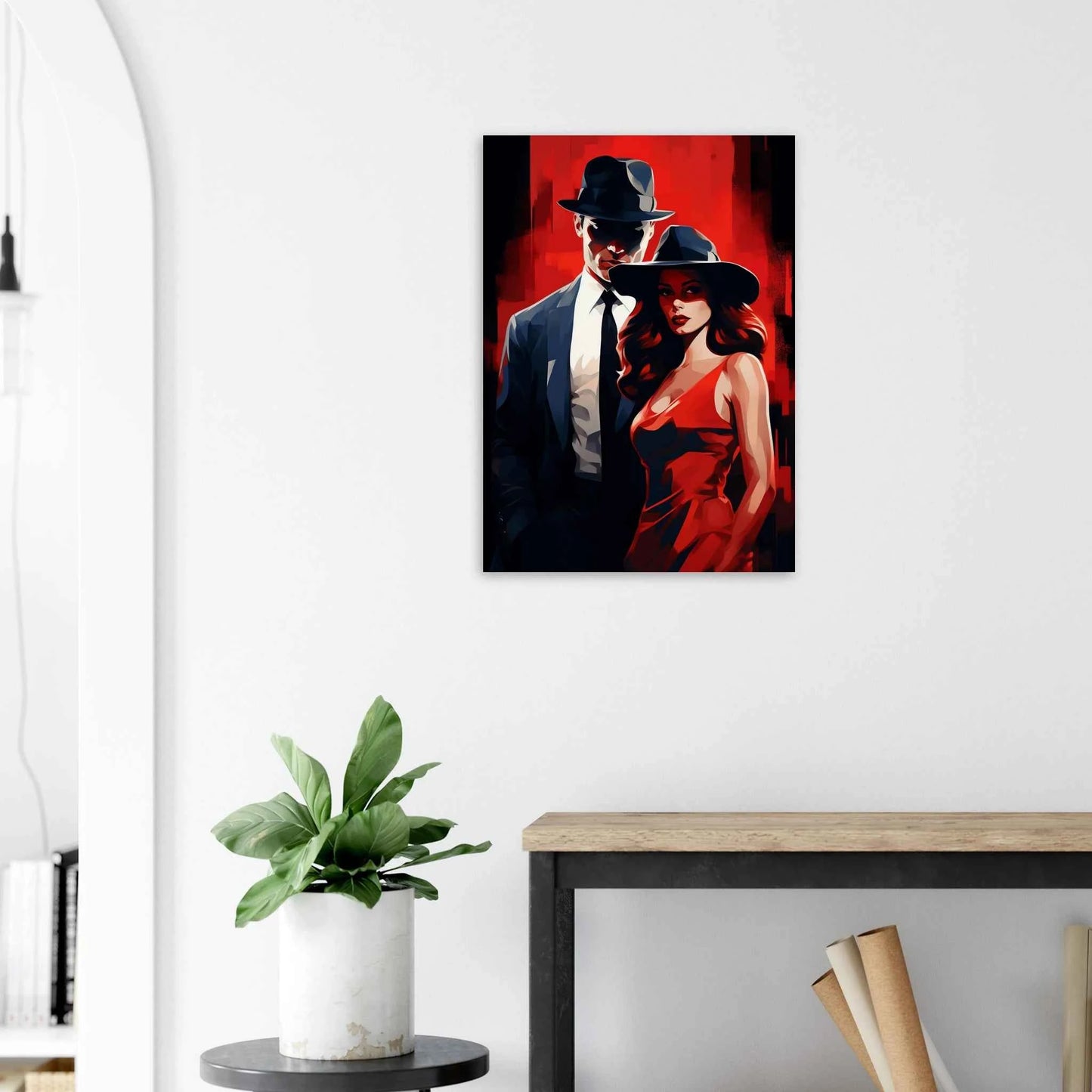 Dramatic Red & Black Duo Art Print