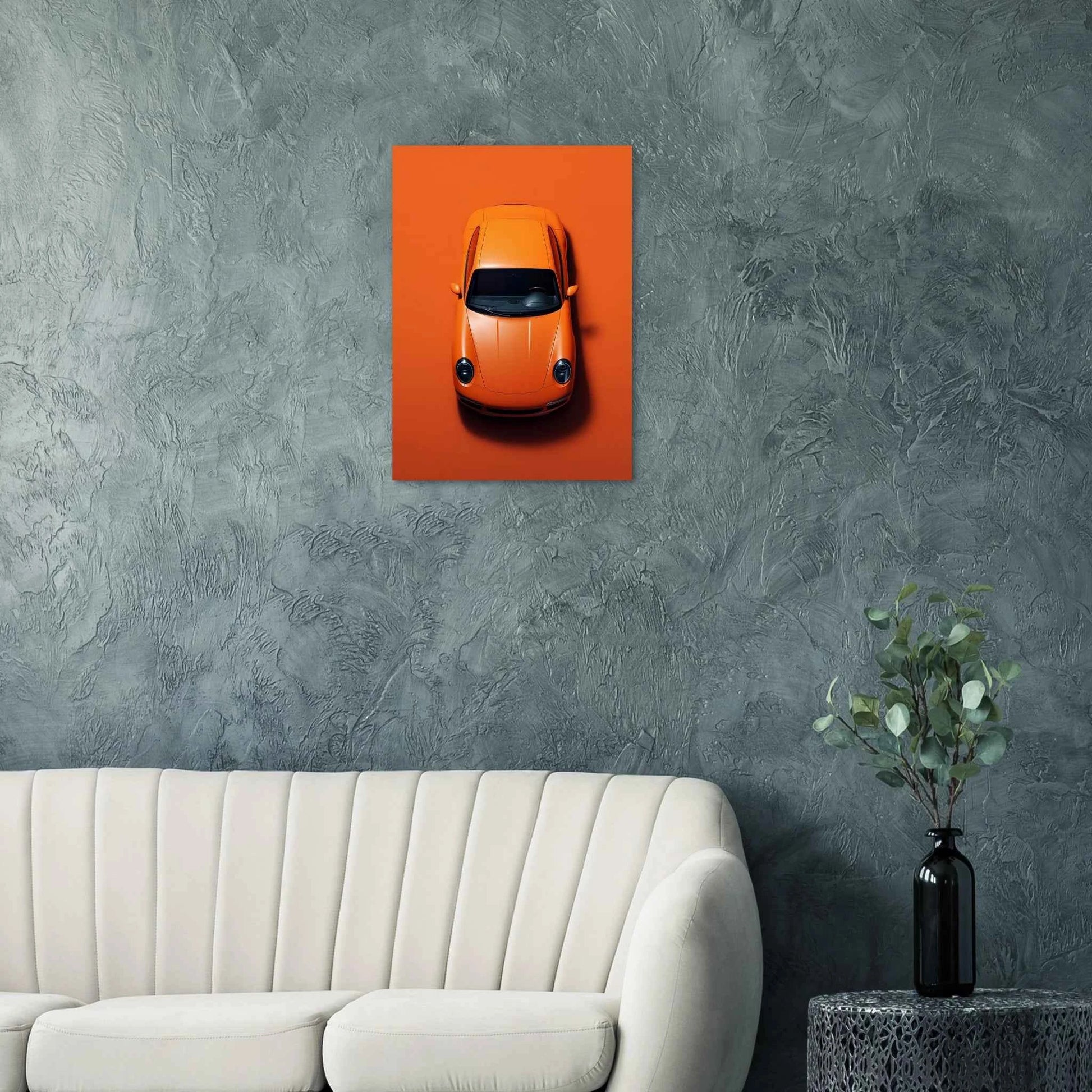 Orange Sports Car Poster
