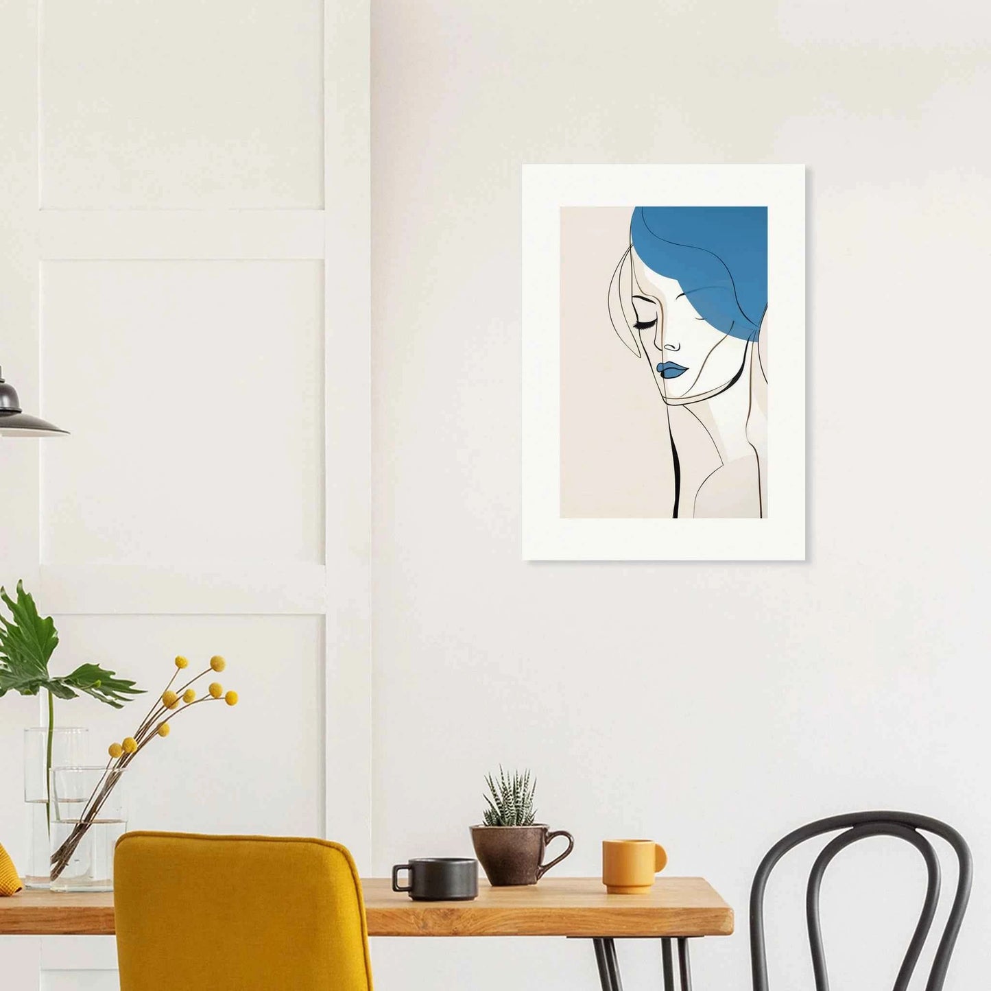 Blue Mood Abstract Portrait Print