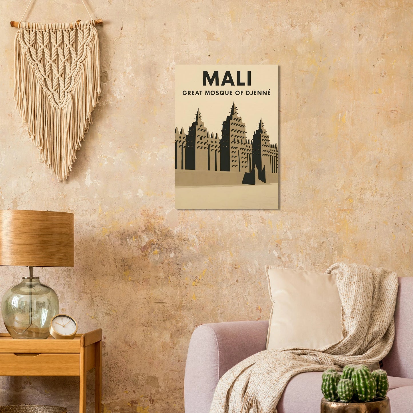 Mali Great Mosque Poster – Earthy Tones Art Print - Canvasero