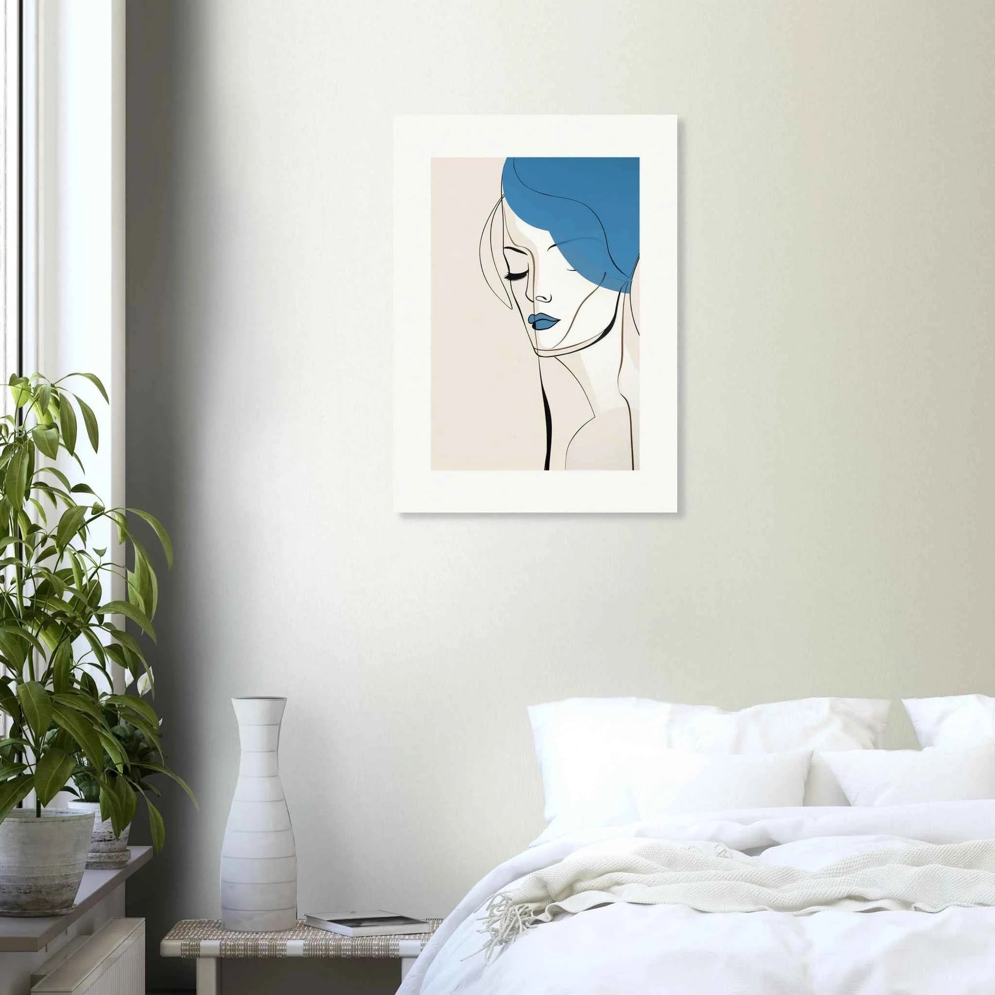 Blue Mood Abstract Portrait Print
