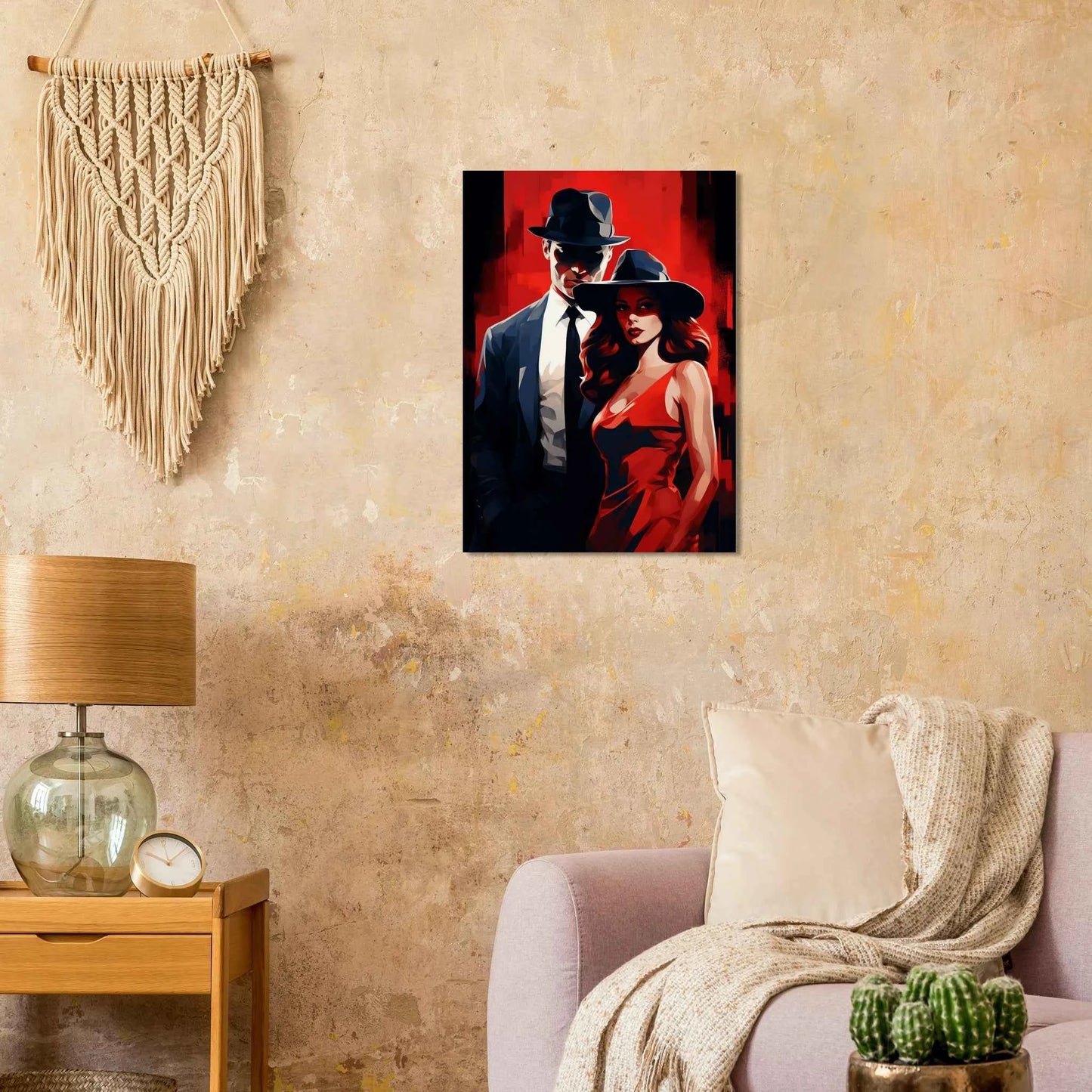 Dramatic Red & Black Duo Art Print