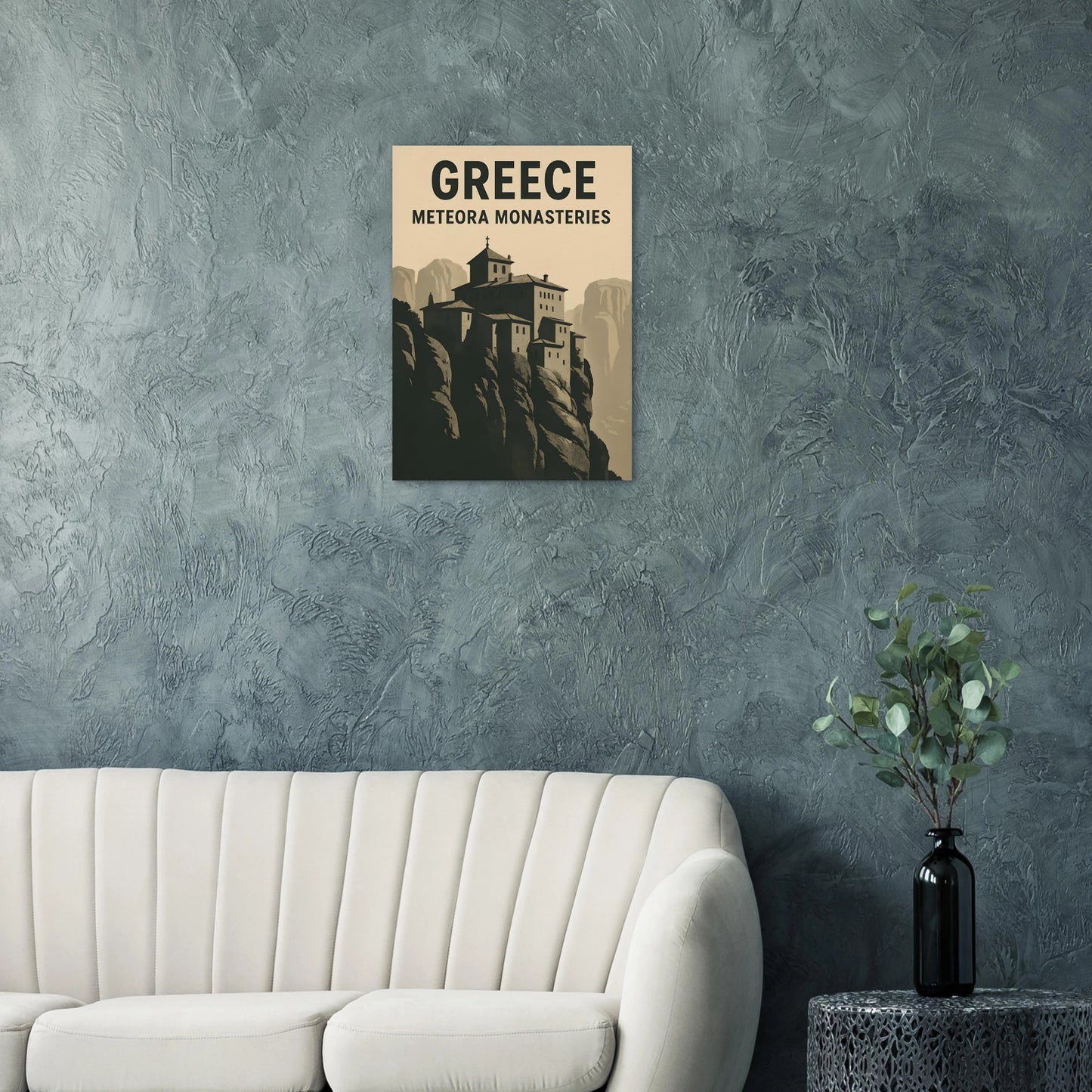 Meteora Monasteries Poster – Vintage Greece Travel Art Print - Canvasero