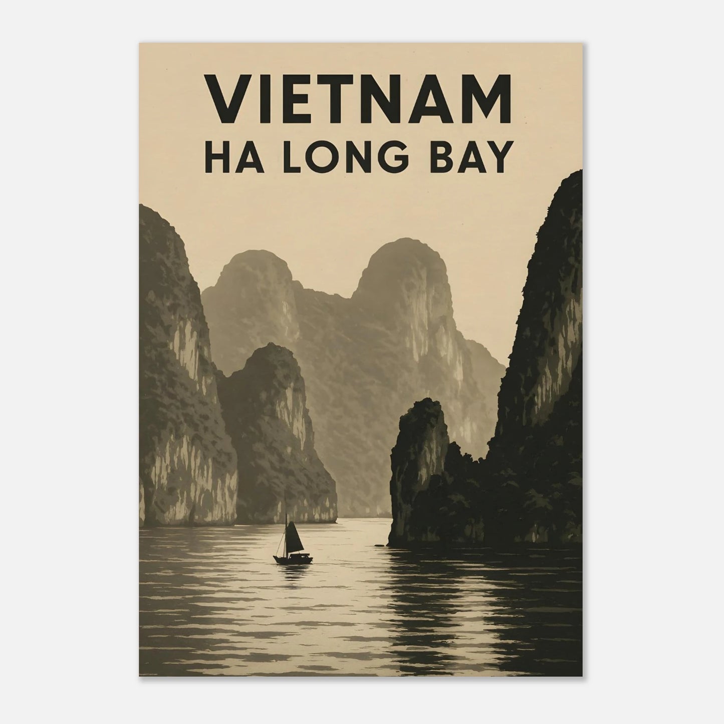 Vietnam Ha Long Bay Poster – Vintage Travel Wall Art - Canvasero