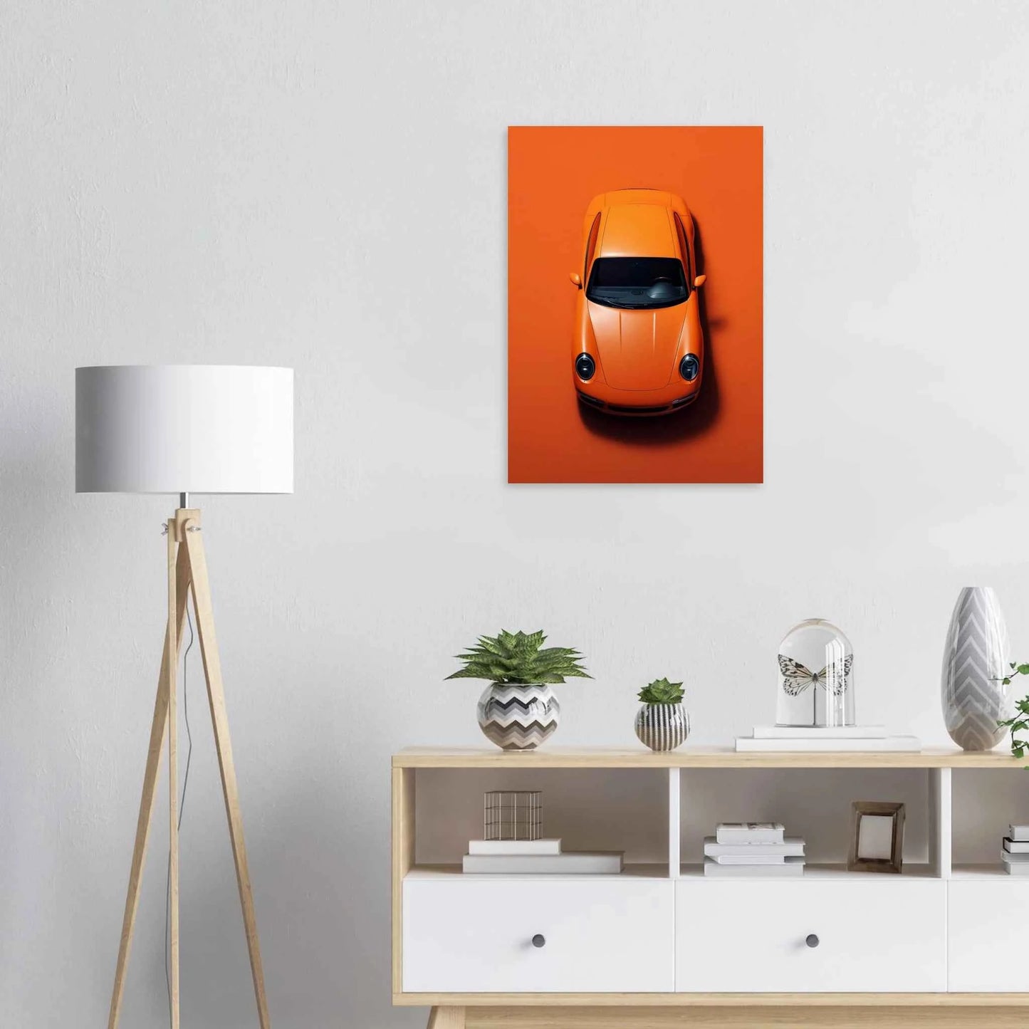 Orange Sports Car Poster