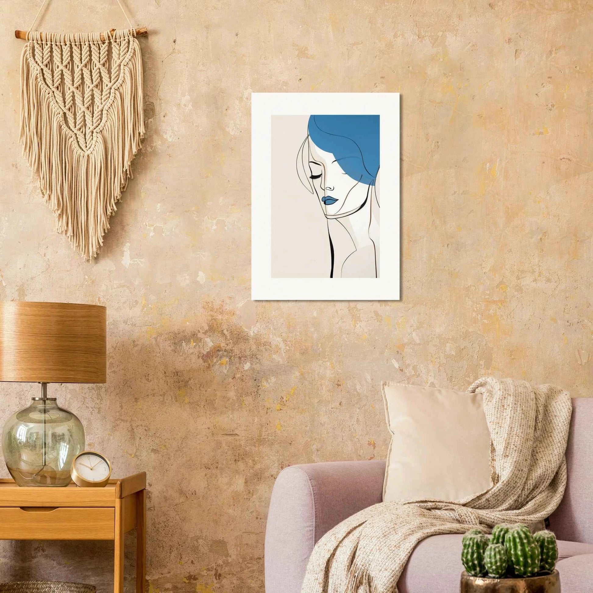 Blue Mood Abstract Portrait Print