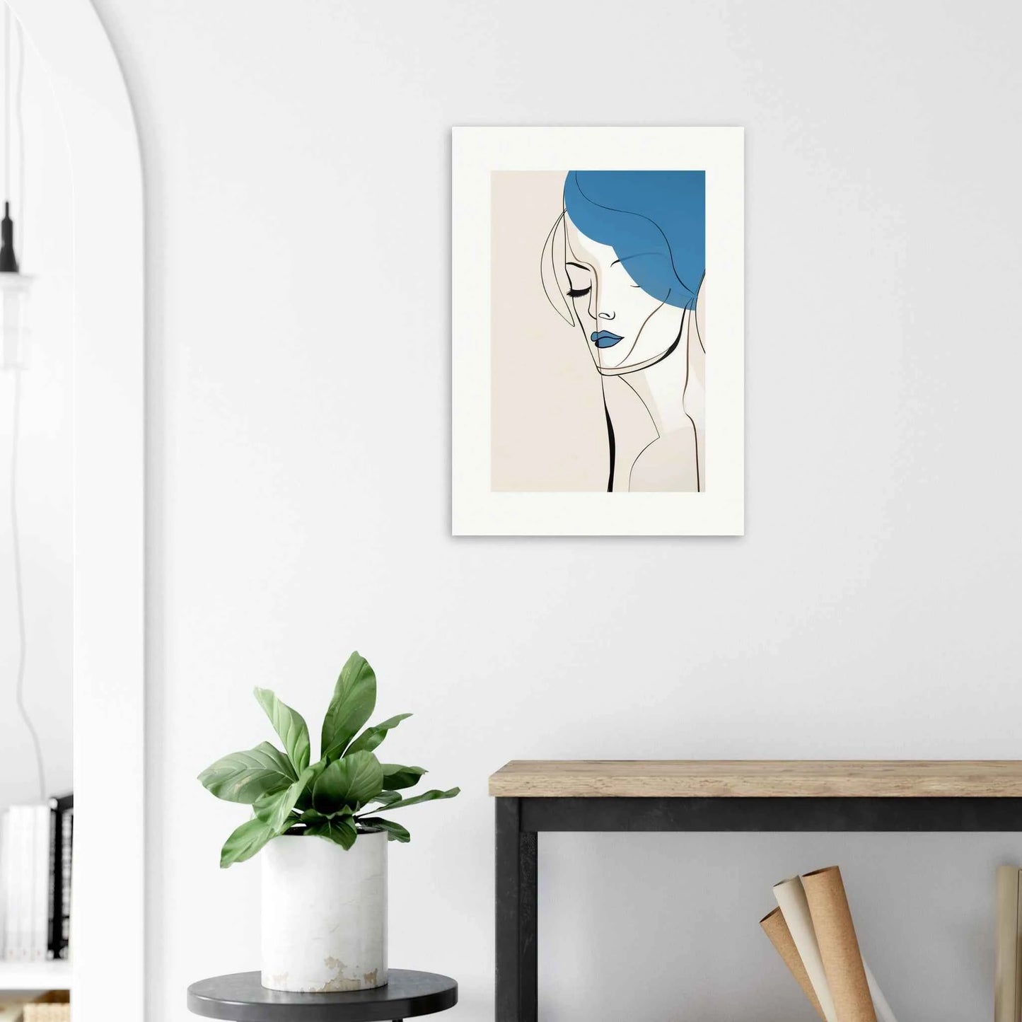 Blue Mood Abstract Portrait Print