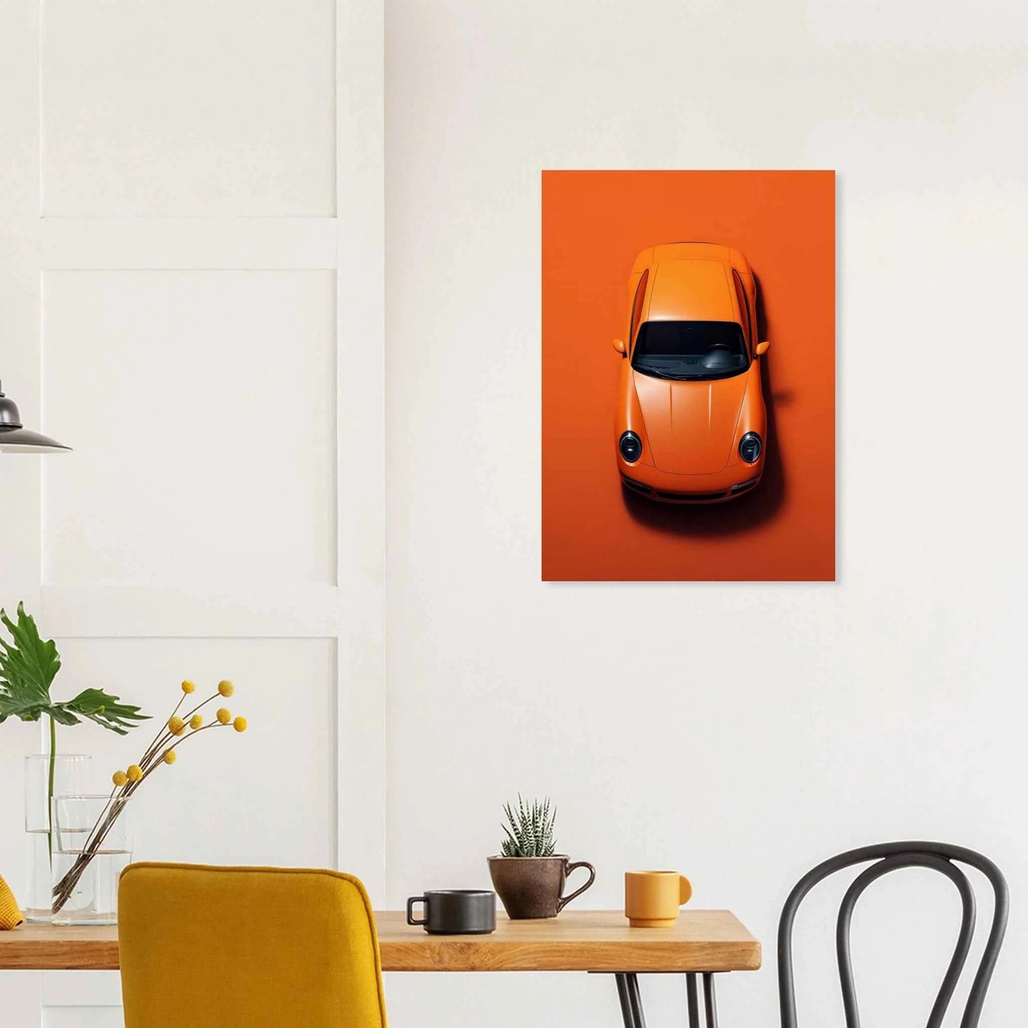 Orange Sports Car Poster